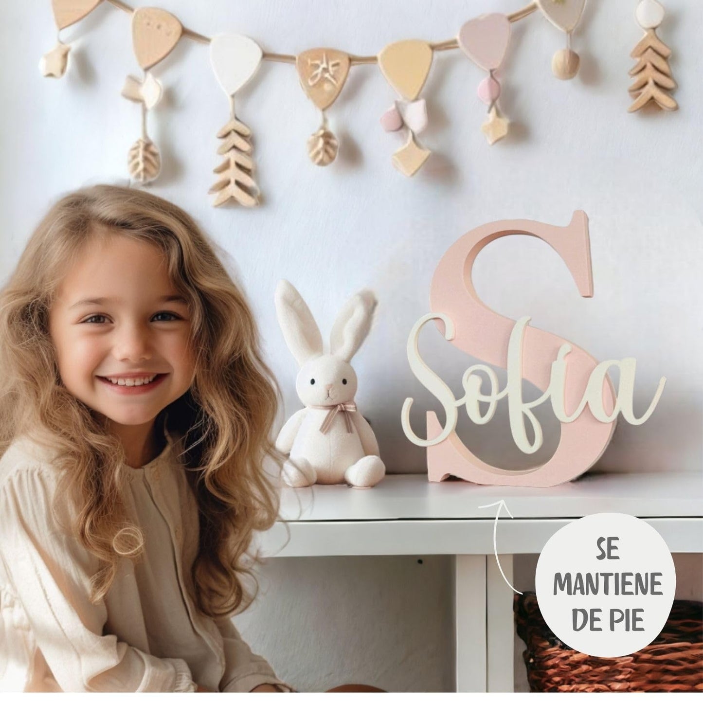 Nombre decorativa personalizada madera