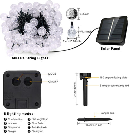 Guirnalda solar LED 40 luces | Iluminación consciente para jardín, terraza o ritual