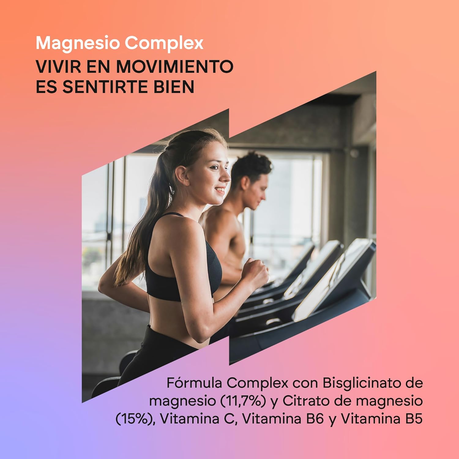 Magnesio Complex Nutralie – bisglicinato y citrato con vitaminas B5, B6 y C (120 cápsulas).
