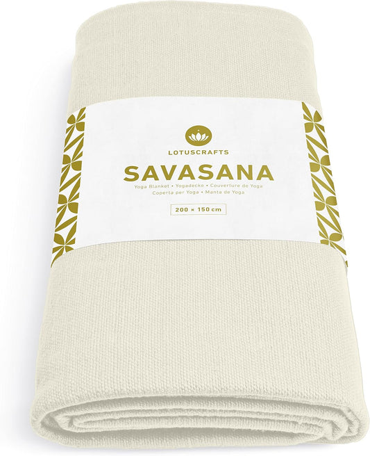 Sábana de meditación Savasana de algodón orgánico – manta suave y natural para yoga, meditación y relajación profunda.