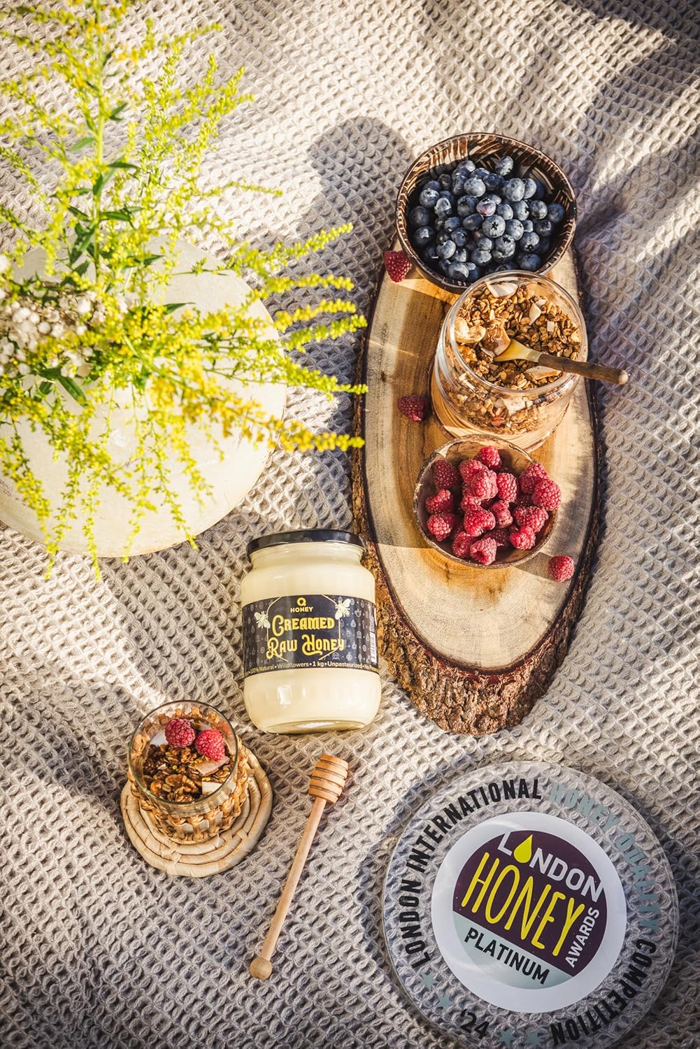 Miel cremosa de flor silvestre – 100% natural, sin pasteurizar, textura suave y nutritiva.