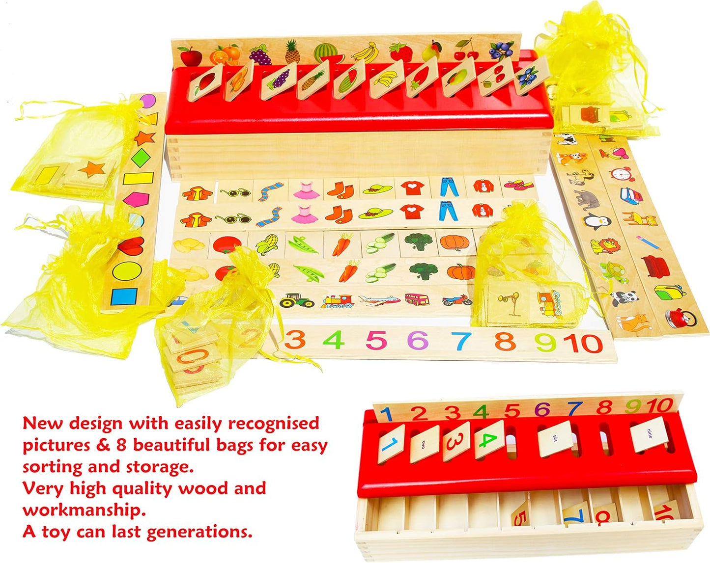 TOWO Juguete Montessori de Madera | Clasificación y Categorización | Juguete Educativo para Bebés 1 Año