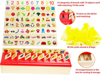 TOWO Juguete Montessori de Madera | Clasificación y Categorización | Juguete Educativo para Bebés 1 Año
