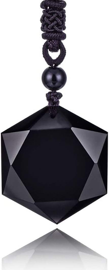 Colgante de Obsidiana en Forma de Estrella | Amuleto de Piedra Natural con Vibración Protectora