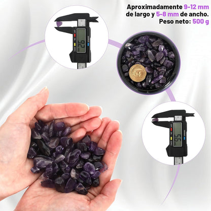 Piedras amatista naturales 500 g – Cristales energéticos para agua, rituales y meditación.
