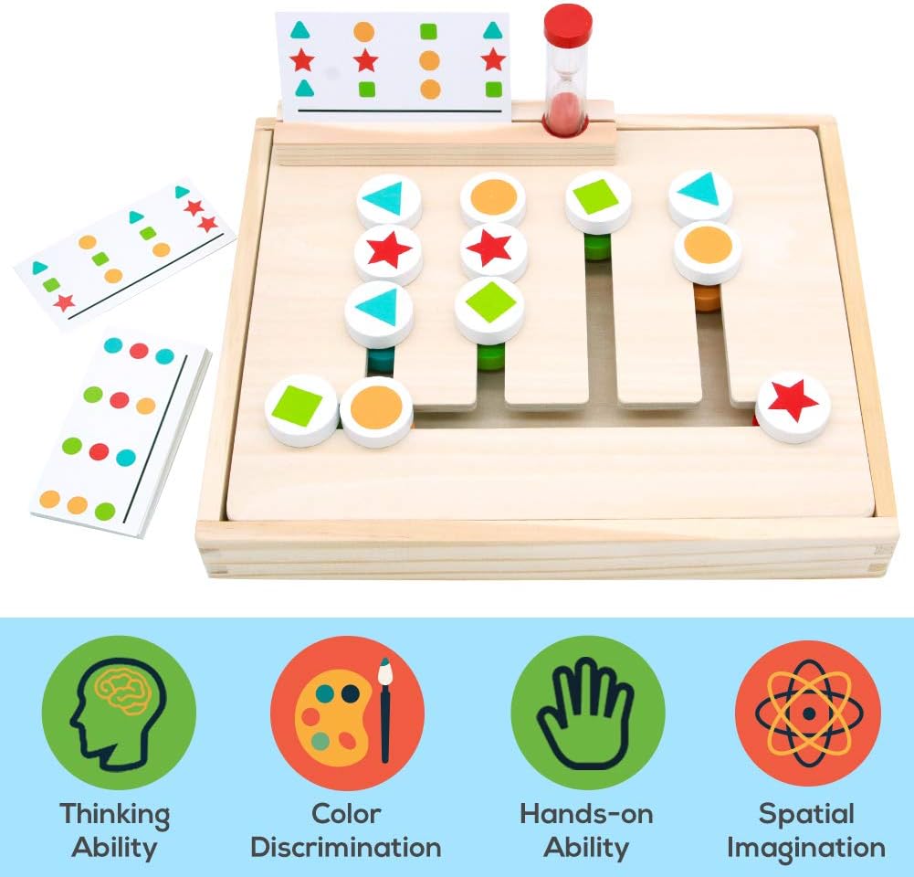 Juego Montessori de Madera con Tarjetas | Puzzle Educativo para Niños 3-6 Años | Juegos sin Pantallas