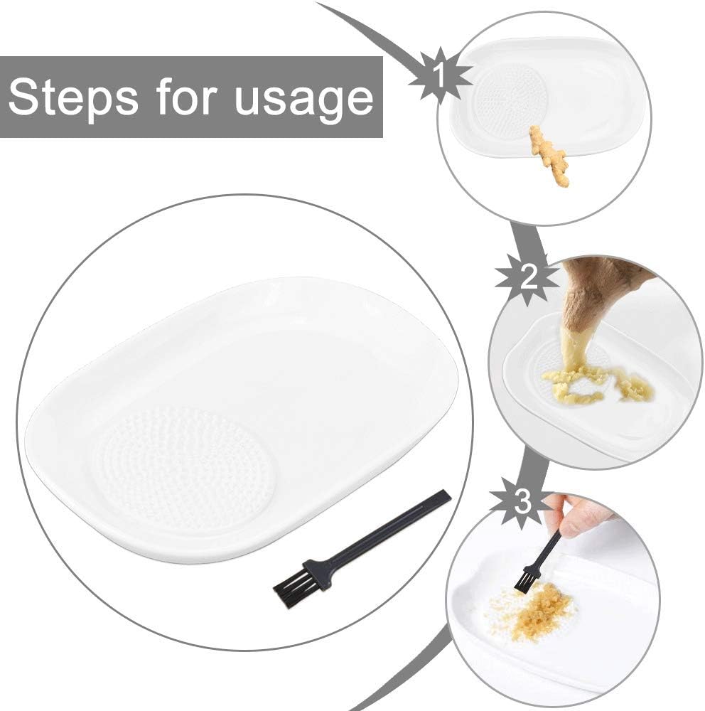 Rallador de cerámica esmaltada con cepillo – ideal para jengibre, ajo y limón. Conserva nutrientes y aceites esenciales.

