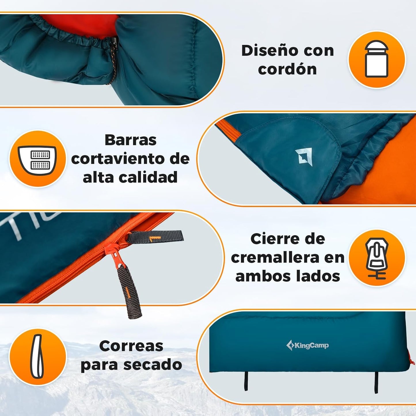 Saco de dormir Oasis 250 camping | Ligero, cálido y versátil para toda la familia