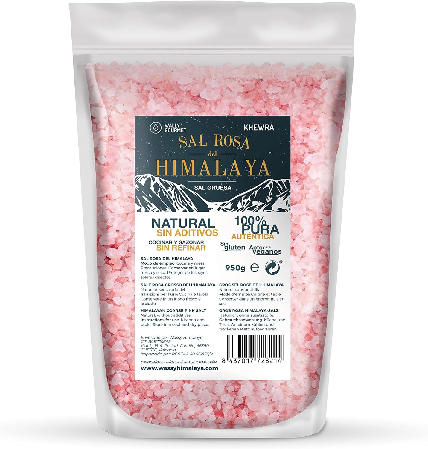 Sal rosa del Himalaya gruesa sin refinar | Mineral original puro