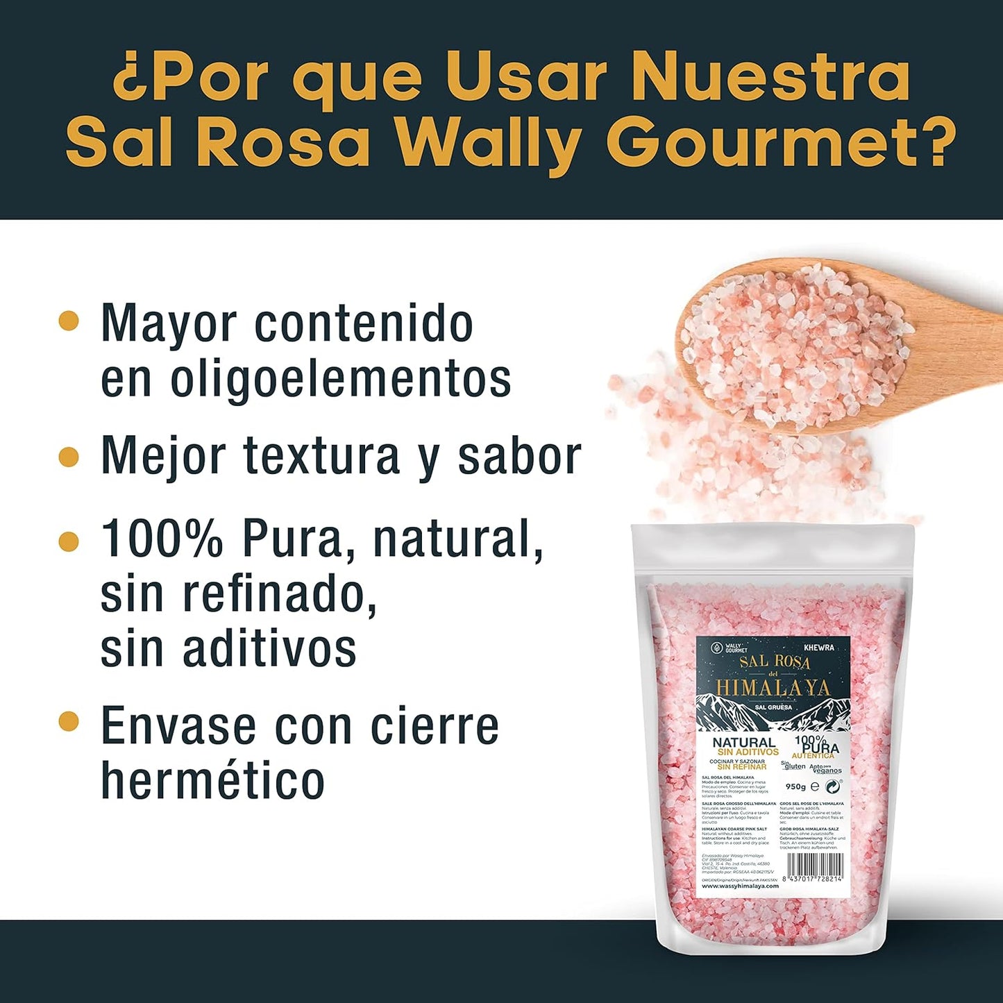 Sal rosa del Himalaya gruesa sin refinar | Mineral original puro