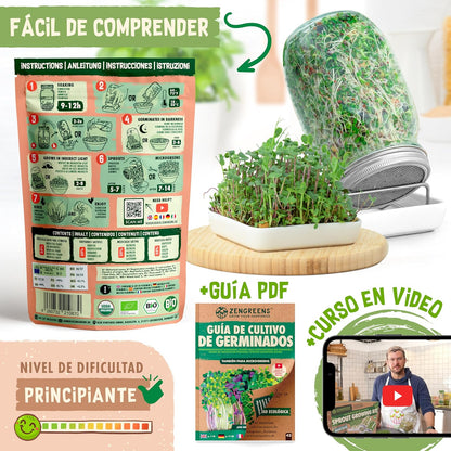 Mezcla de semillas de Ensalada ecoMix de semillas germinadas ecológicas para ensalada | Vida cruda en expansión