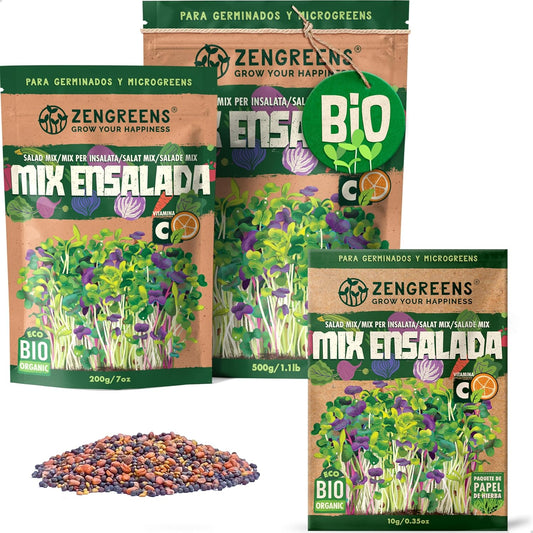 Mezcla de semillas de Ensalada ecoMix de semillas germinadas ecológicas para ensalada | Vida cruda en expansión