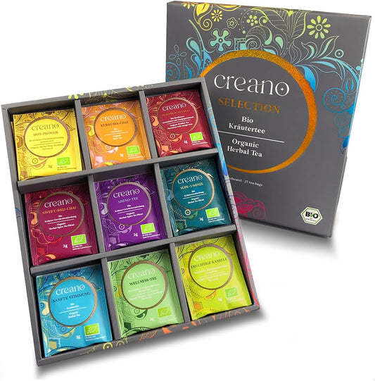 Set de Infusiones Orgánicas | 27 Bolsitas de Té de Hierbas en 9 Variedades | Té Natural y Ecológico