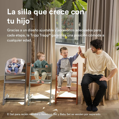 Silla Tripp Trapp Evolutiva | De Recién Nacido a Adulto | Ergonómica, Ajustable y Atemporal
